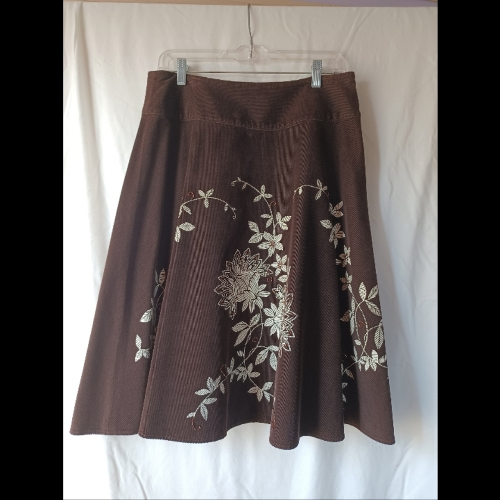 Talbots brown floral skirt